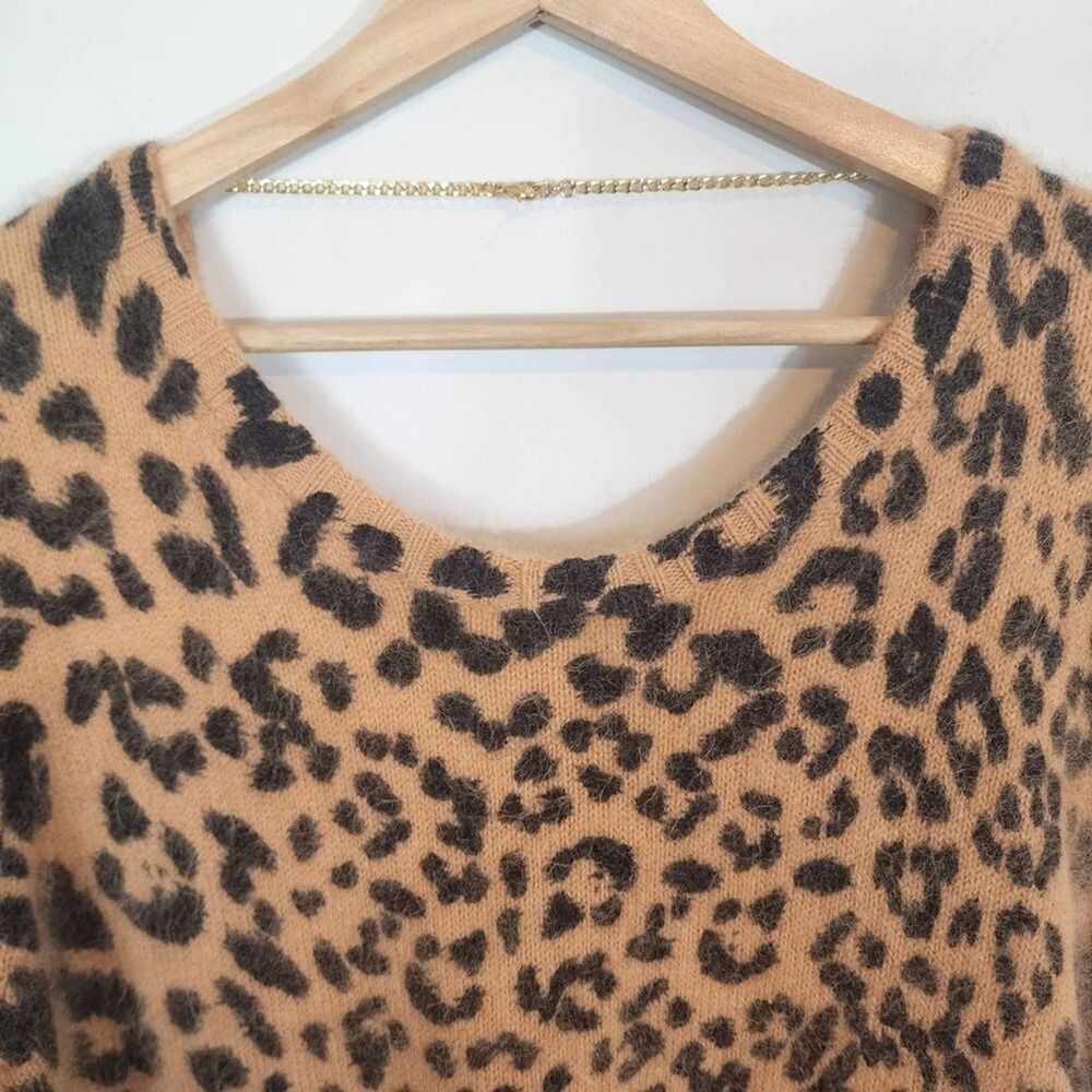 NWT Michael Kors Animal Print Angora Rabbit Blend Sweater Dress SZ Large - Picture 3 of 9